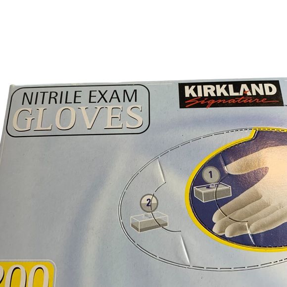 Kirkland Signature Latex Free Nitrile Exam Gloves Large Lot of 200 Textured Tip - Picture 4 of 6